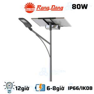 Đèn chiếu sáng đường năng lượng mặt trời Rạng Đông CSD08.SL.IOT 80W