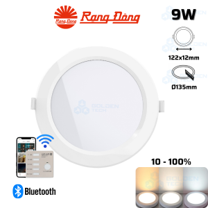 Đèn LED panel tròn đổi 3 màu Bluetooth Rạng đông PT04.BLE 135/9W