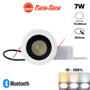 Đèn LED âm trần Downlight thông minh xoay góc Rạng Đông AT19.BLE 65/7W (A24)