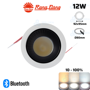 Đèn LED âm trần Downlight thông minh xoay góc Rạng Đông AT19.BLE 80/12W (A18)