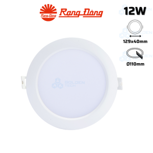 Đèn LED âm trần Downlight Rạng Đông AT16 110/12W.DA 6500K