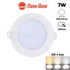 Đèn LED âm trần Downlight Đổi màu Rạng Đông AT16 ĐM 90/7W.DA