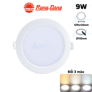 Đèn LED âm trần Downlight Đổi màu Rạng Đông AT16L ĐM 110/9W.DA