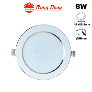 Đèn LED âm trần Downlight Viền vàng Rạng Đông AT58 90/8W