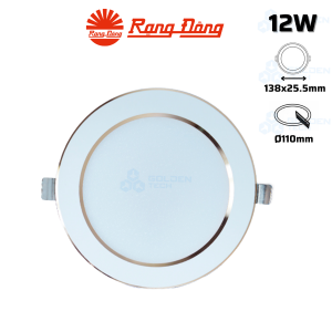 Đèn LED âm trần Downlight Viền vàng Rạng Đông AT58 110/12W