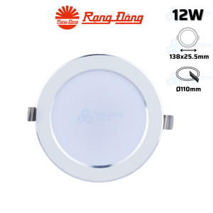 Đèn LED âm trần Downlight Viền bạc Rạng Đông AT58 110/12W