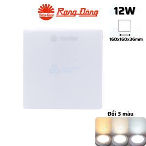 Đèn LED ốp trần vuông đổi màu đế nhựa Rạng đông LN12N ĐM 170x170/12W