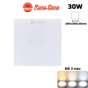 Đèn LED ốp trần vuông đổi màu đế nhôm Rạng Đông LN12 ĐM 300x300/30W
