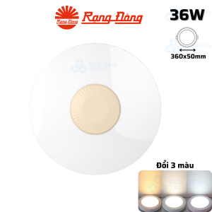 Đèn LED Ốp trần Tròn 36W Đổi 3 màu Rạng đông LN26 ĐM 360/36W