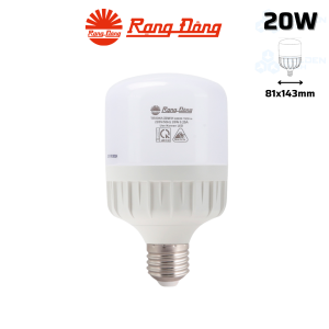 Bóng đèn LED BULB Trụ Rạng Đông 20W TR80N1/20W.H