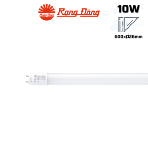 Bóng đèn LED Tuýp Thuỷ tinh bọc Nhựa 0.6m 10W Rạng Đông T8 N02 600/10W
