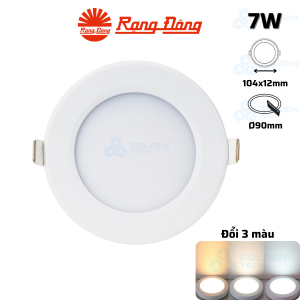 Đèn LED Panel Âm trần tròn Đổi 3 màu Rạng Đông PT04.V2 ĐM 90/7W