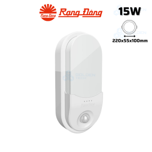 Đèn LED gắn tường cảm biến Rạng Đông GT16.PIR 220x100/15W