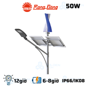 Đèn đường Hybrid năng lượng mặt trời và gió Rạng Đông CSD08.SL.WIN 50W.MPL