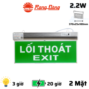 Đèn LED Exit Chỉ dẫn 2 mặt 2W (PCCC) Rạng Đông CD01 40x20/2.2W