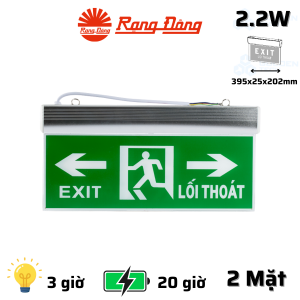 Đèn LED Exit Chỉ dẫn 2 mặt 2W Rạng Đông CD01 40x20/2.2W