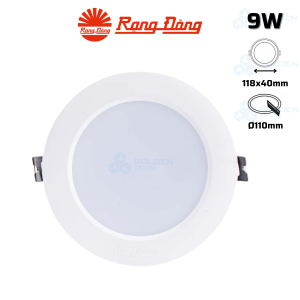 Đèn LED âm trần Downlight Dự phòng Rạng đông AT04 DP 110/9W