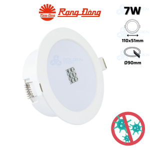 Đèn LED Downlight Âm trần Diệt khuẩn Rạng đông AT21.UV 90/7W