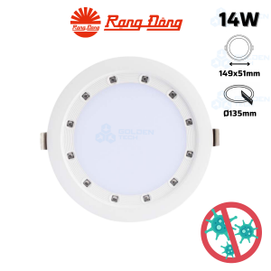 Đèn LED Downlight Âm trần Diệt khuẩn Rạng đông AT21.UV 135/14W