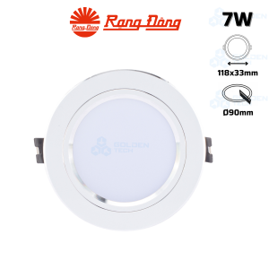 Đèn LED Âm trần Downlight Viền bạc Rạng Đông AT10 90/7W