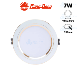 Đèn LED Âm trần Downlight Viền vàng Rạng Đông AT10 90/7W