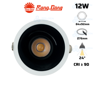 Đèn LED Âm trần Downlight Xoay Góc Rạng Đông AT39 76/12W