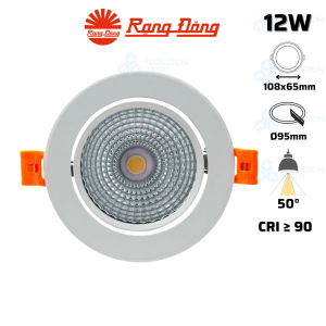 Đèn LED Âm trần Downlight Xoay góc Rạng Đông AT40 95/12W