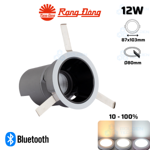 Đèn LED âm trần Downlight thông minh đổi màu Bluetooth Rạng Đông AT18.BLE 80/12W (FW)
