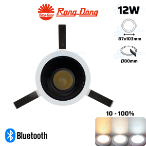 Đèn LED âm trần Downlight thông minh đổi màu Bluetooth Rạng Đông AT18.BLE 80/12W (A36)