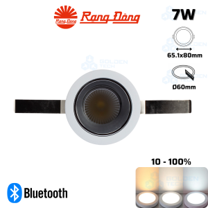 Đèn LED âm trần Downlight thông minh xoay góc đổi màu Bluetooth Rạng Đông AT18.BLE 60/7W