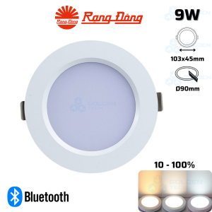 Đèn LED âm trần Downlight thông minh đổi màu Bluetooth Rạng Đông AT20.BLE 90/9W