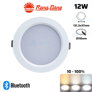 Đèn LED âm trần Downlight thông minh đổi màu Bluetooth Rạng Đông AT20.BLE 110/12W