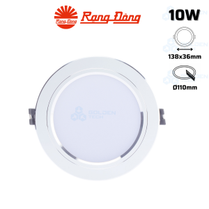 Đèn LED Âm trần Downlight Viền bạc Rạng Đông AT10 110/10W