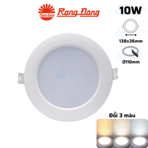 Đèn LED Âm trần Downlight Đổi 3 màu Rạng Đông AT28 ĐM 110/10W