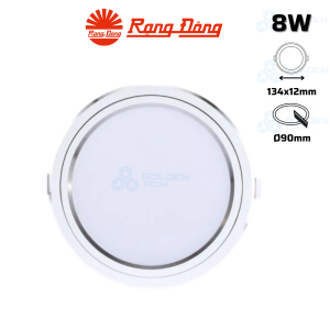 Đèn LED Panel Âm trần tròn Viền bạc Rạng Đông PT05 90/8W